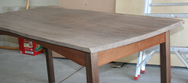 walnut writing table early stage